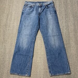 Vintage Lucky Brand Jeans Straight‎ Leg Faded Blue Denim Y2K Mens Size 34